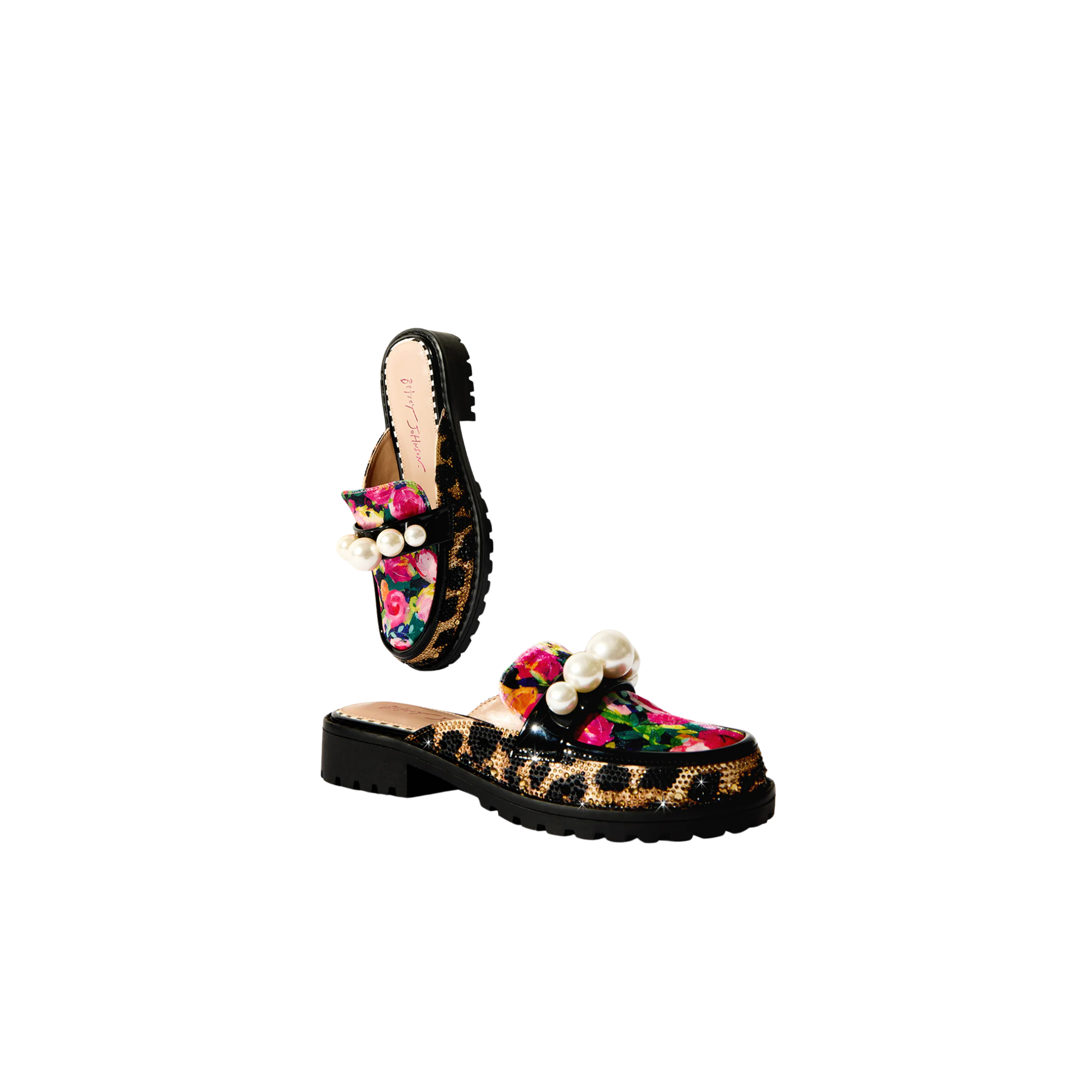 Norah Leopard Floral Lug Sole Mule