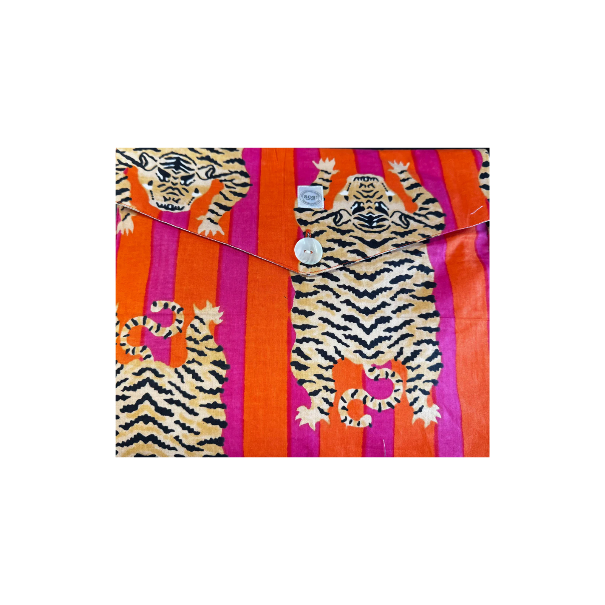 Soothe Our Souls Cotton Loungewear Set-Tibetan Tiger Orange & Pink