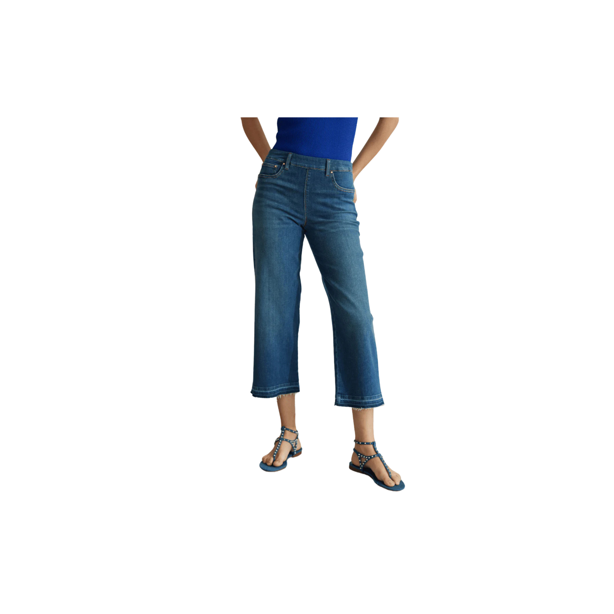 Premium Denim Frances Crop Pant -Authentic Midwash