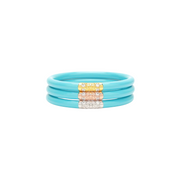 BuDhaGirl Turquoise Three Kings All Weather Bangles Set of 3- Large