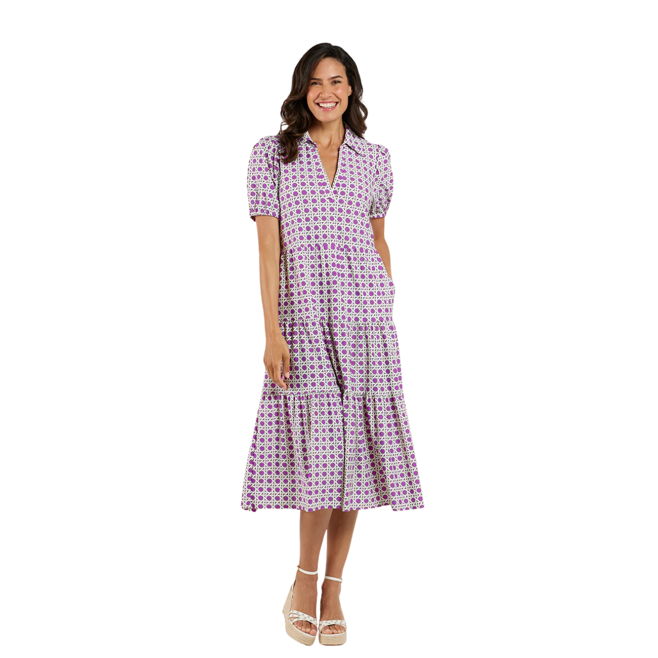 Jude Connally Portia Dress -Petite Rattan Amethyst