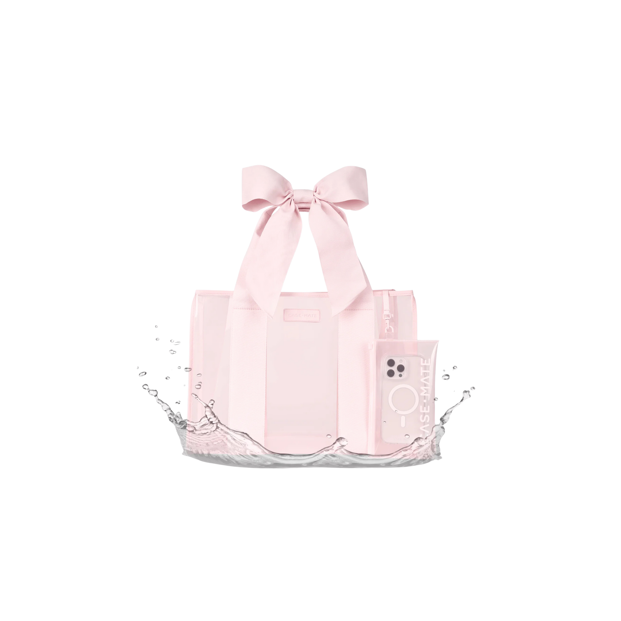 Case Mate Ballet Pink Bow Jelly Tote w/ Phone Pouch