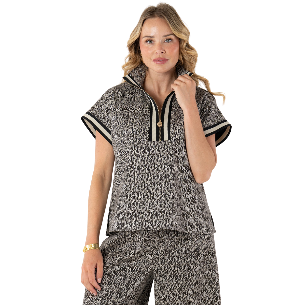 Emily McCarthy Poppy Pullover -Black Tonal Monogram