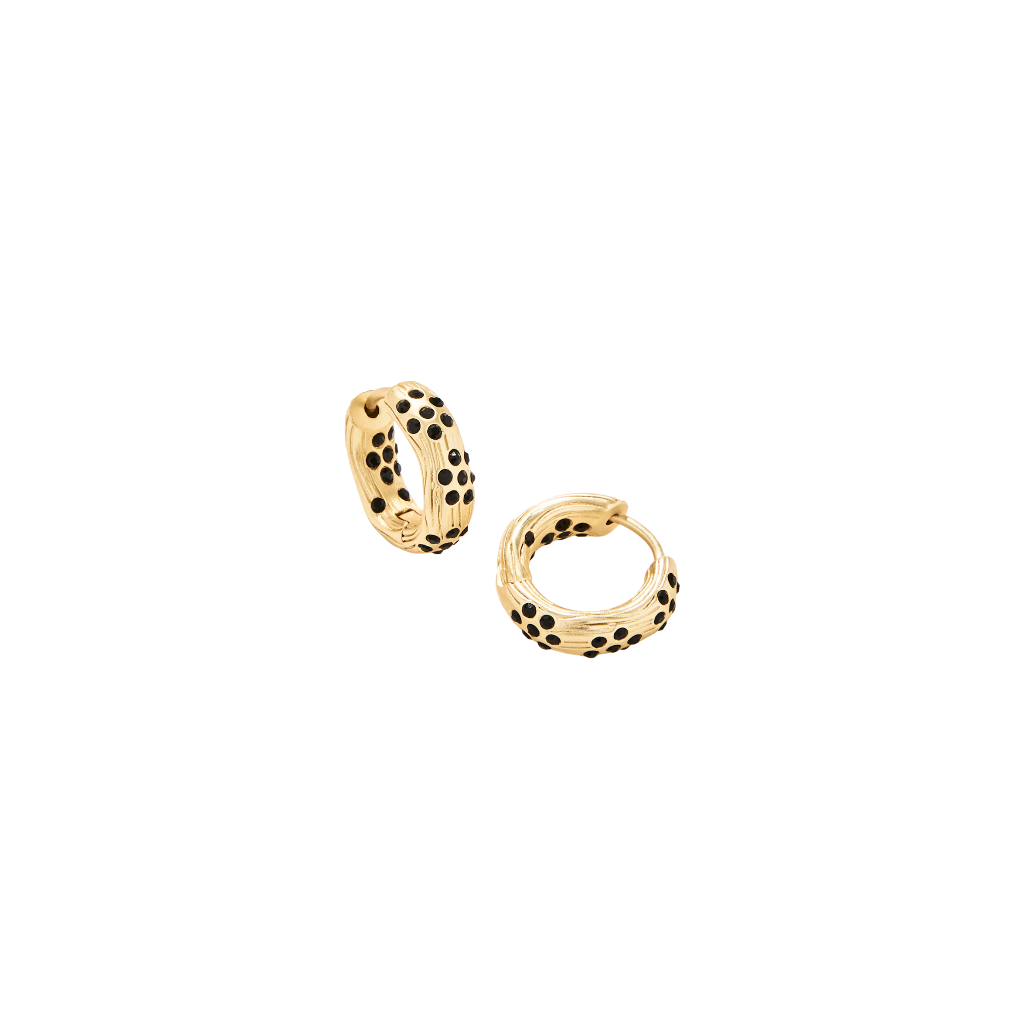 Sand Bar Midi Hoop Earrings -Black