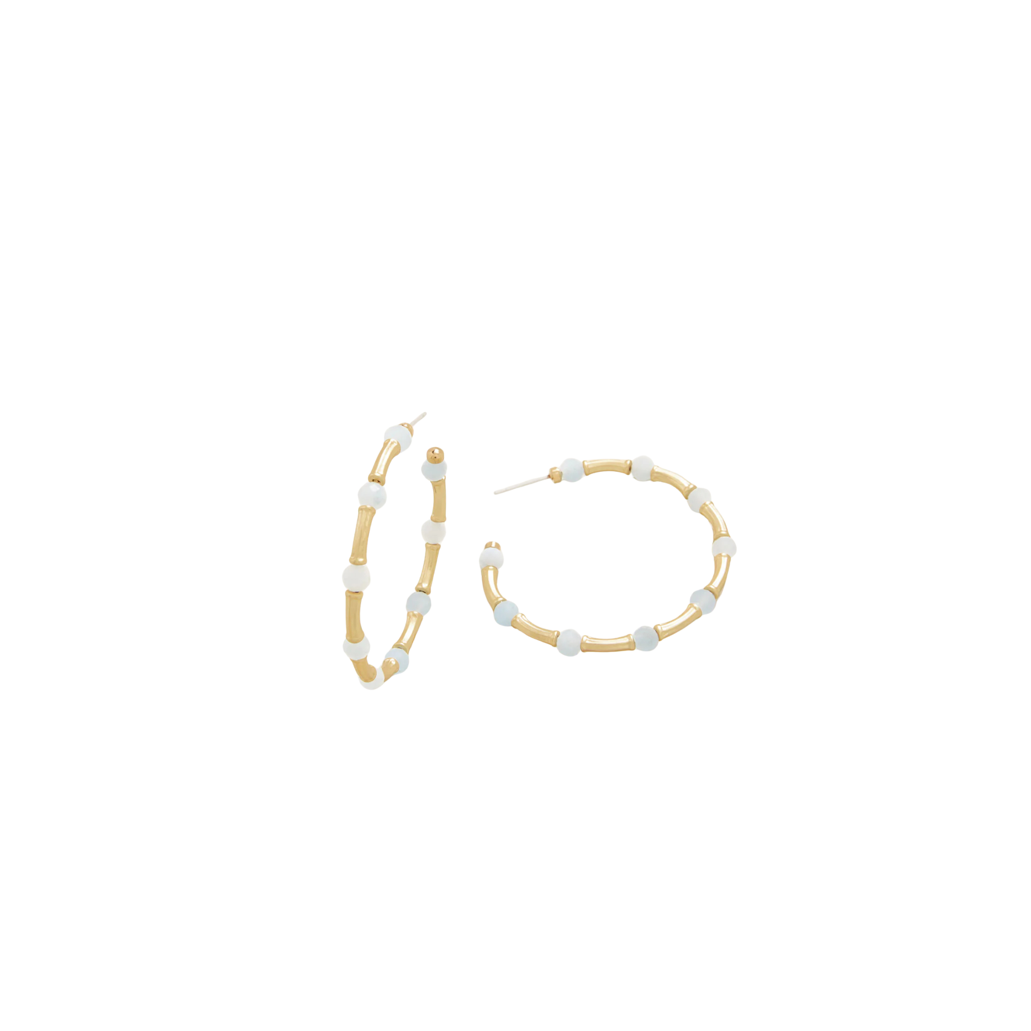Calm Waters Hoop Earrings-Aquamarine