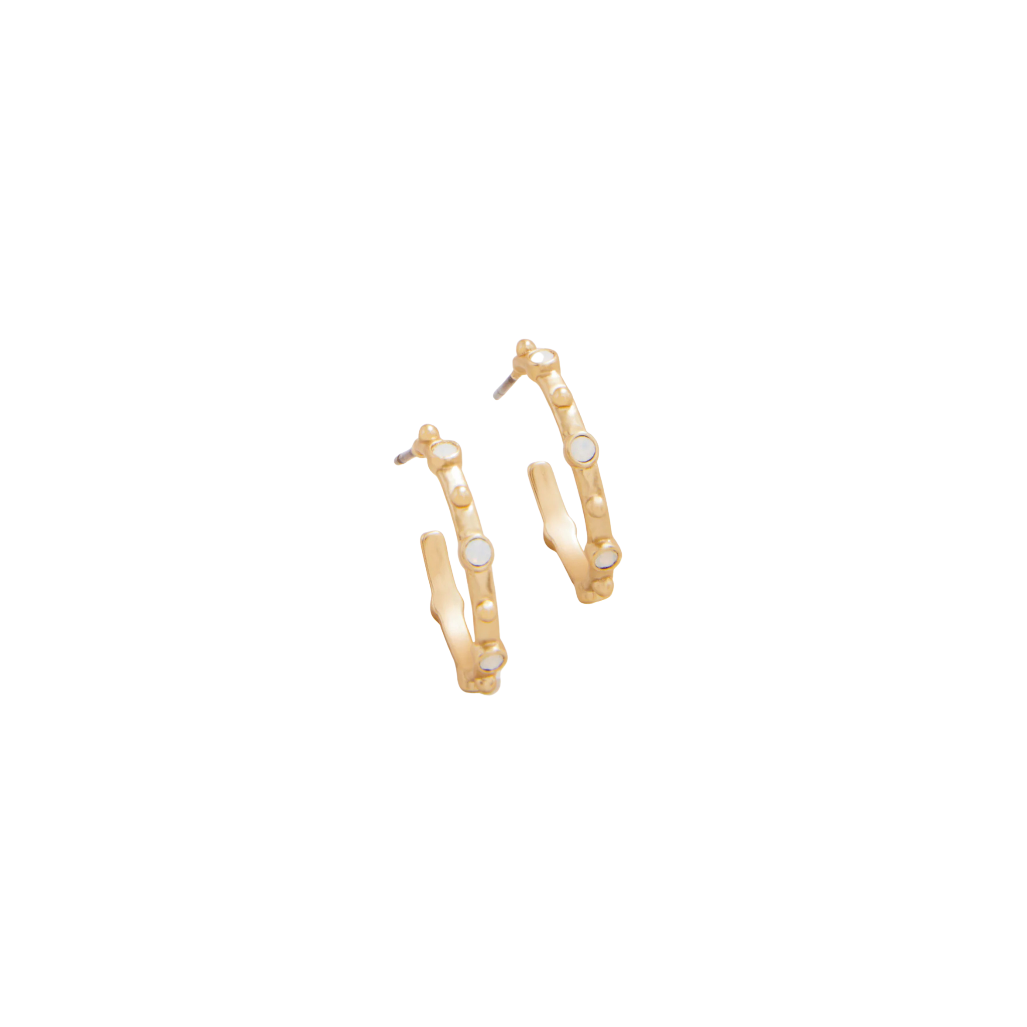 Bristol Hoop Earrings 20mm -White Opal