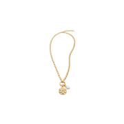 Chicory Medallion Necklace -17" Pearl