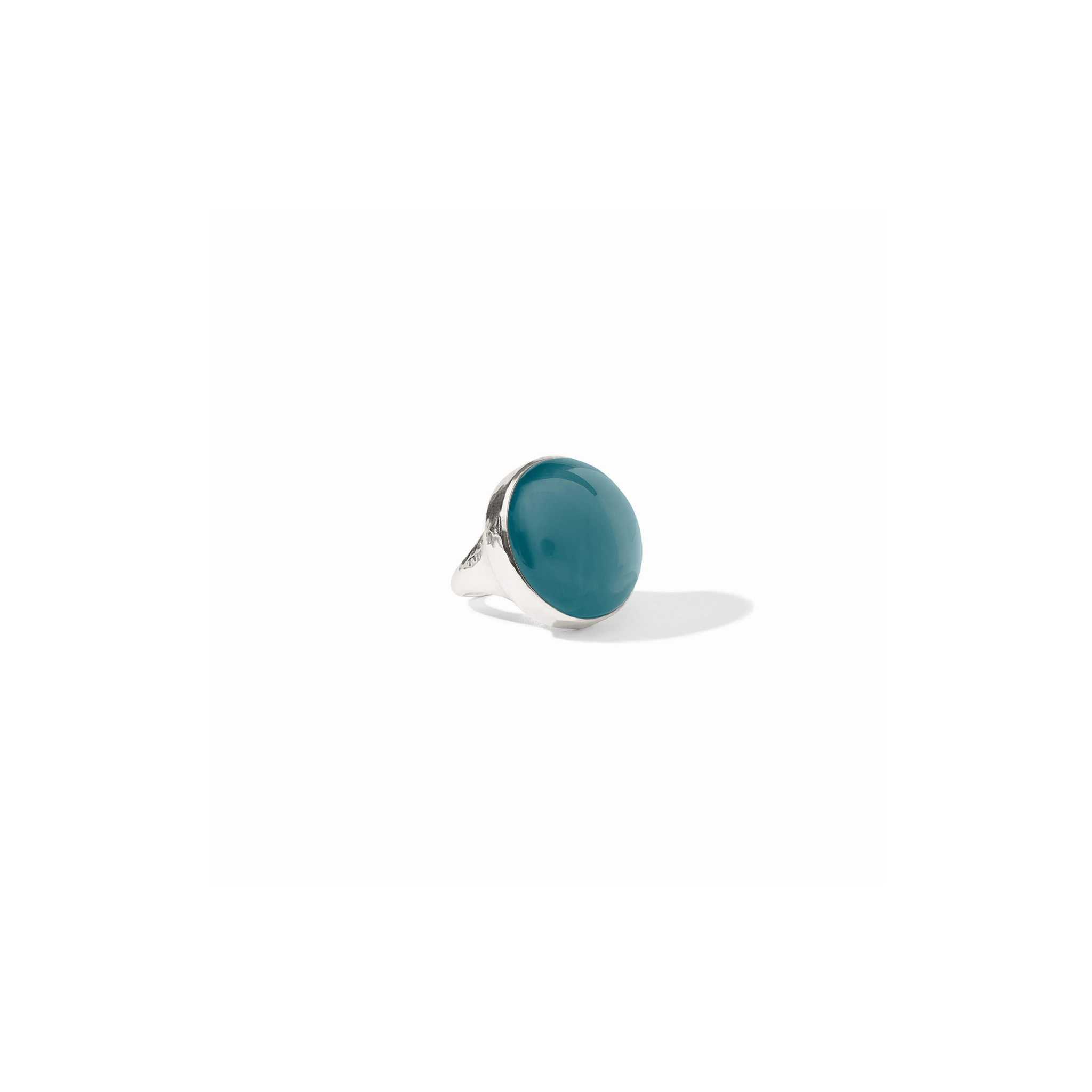 Solara Statement Ring -Silver Iridescent Montana Blue Size 7