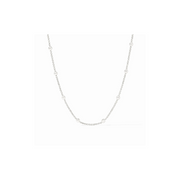 Solara Delicate Station Necklace -Silver 24"