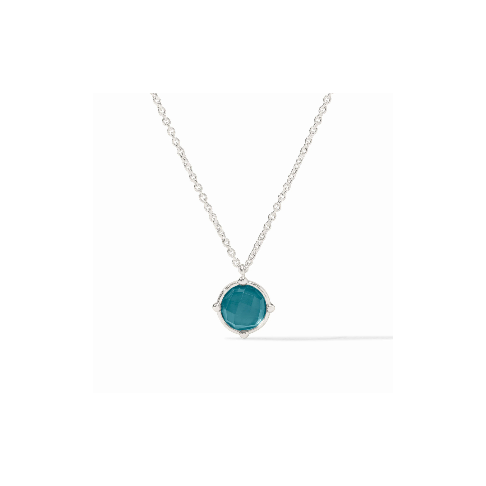 Honeybee Solitaire Necklace -Silver Iridescent Montana Blue