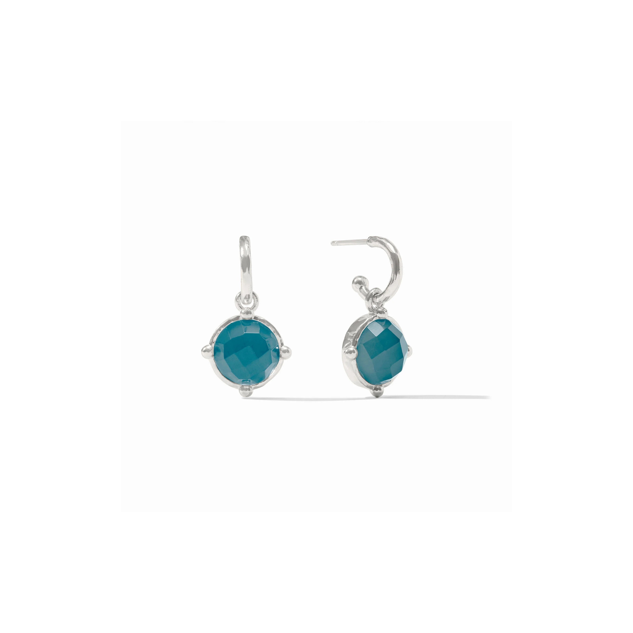 Honeybee Hoop & Charm Earring-Silver Iridescent Montana Blue