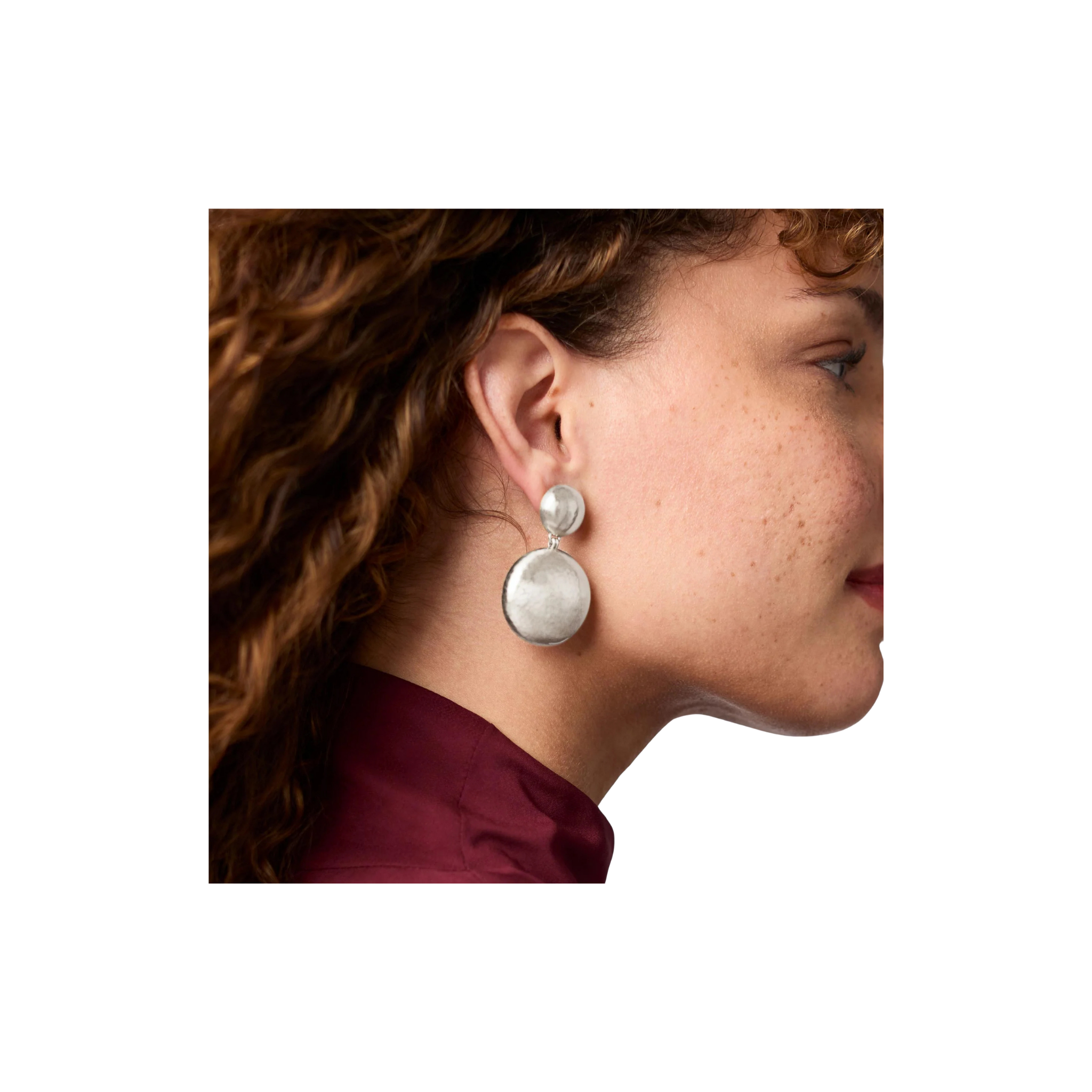 Solara Statement Earring-Silver