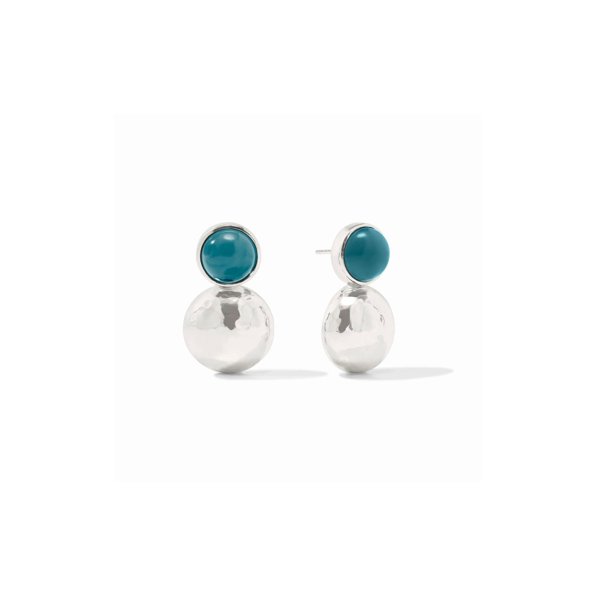 Solara Midi Earring -Silver Iridescent Montana Blue