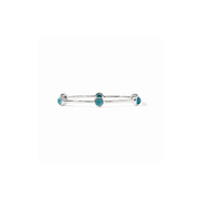 Milano Luxe Bangle -Silver Iridescent Montana Blue -M