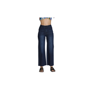 APNY Wide Leg Crop w/ Raw Edge Hem -Dk Indigo