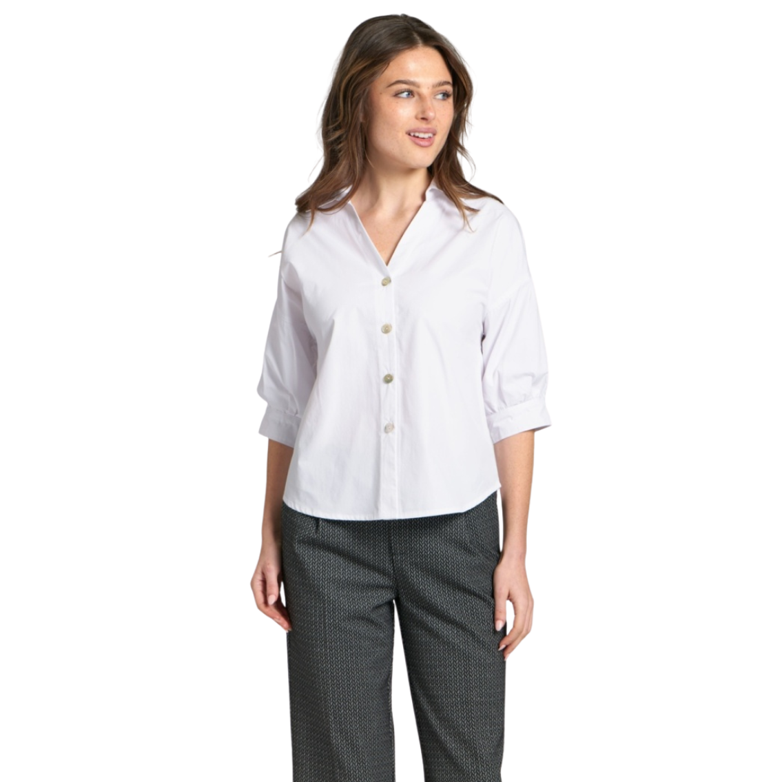 APNY Shirt w/ Blouson Sleeve -White