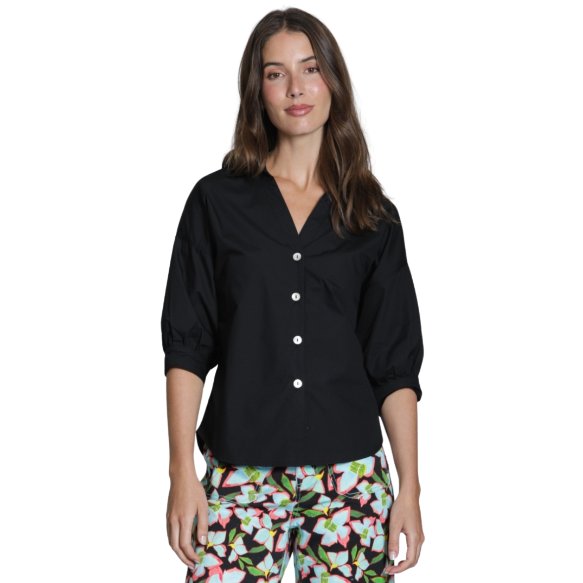 APNY Shirt w/ Blouson Sleeve -Black