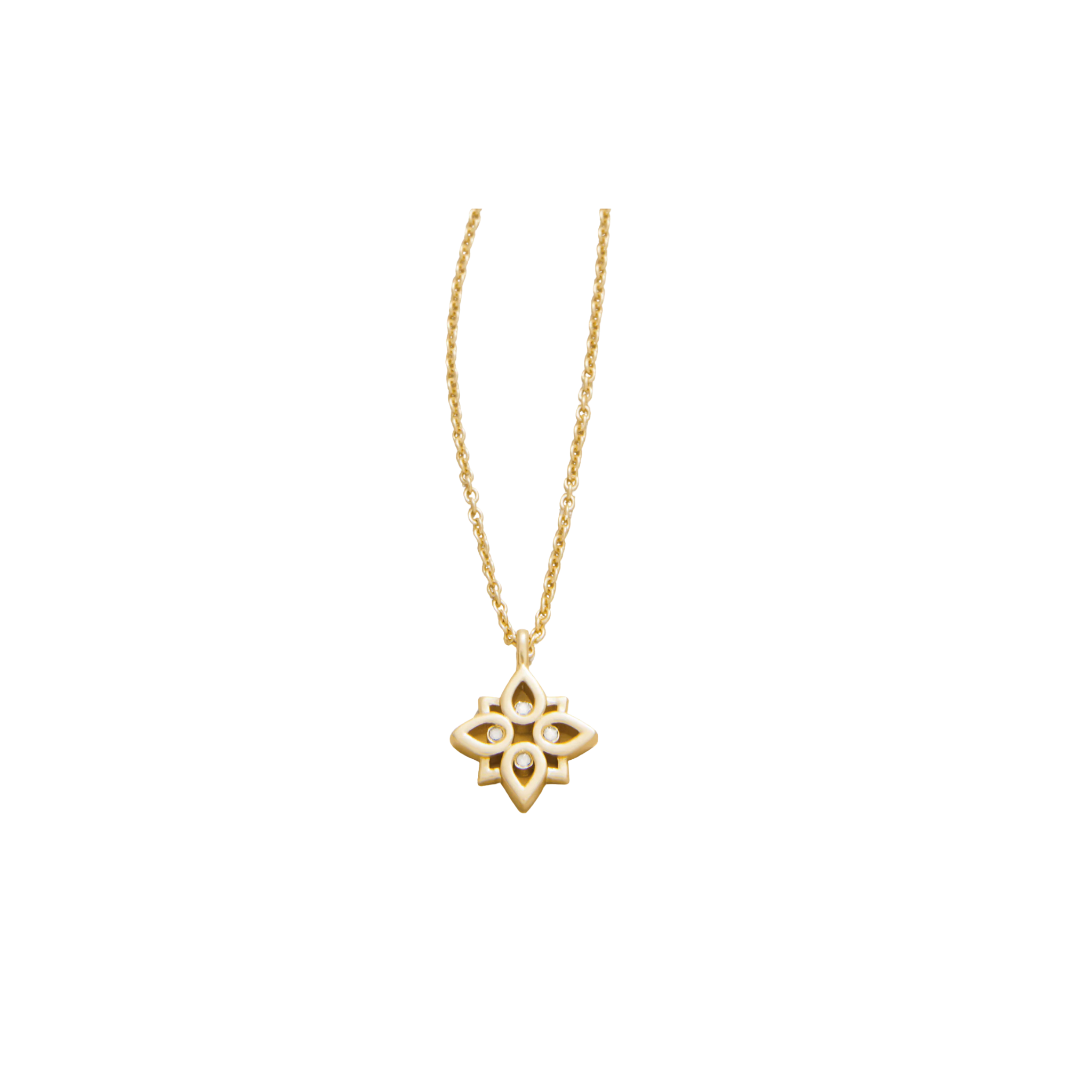 SLV Necklace 18" Never Give Up/Lotus- Gold