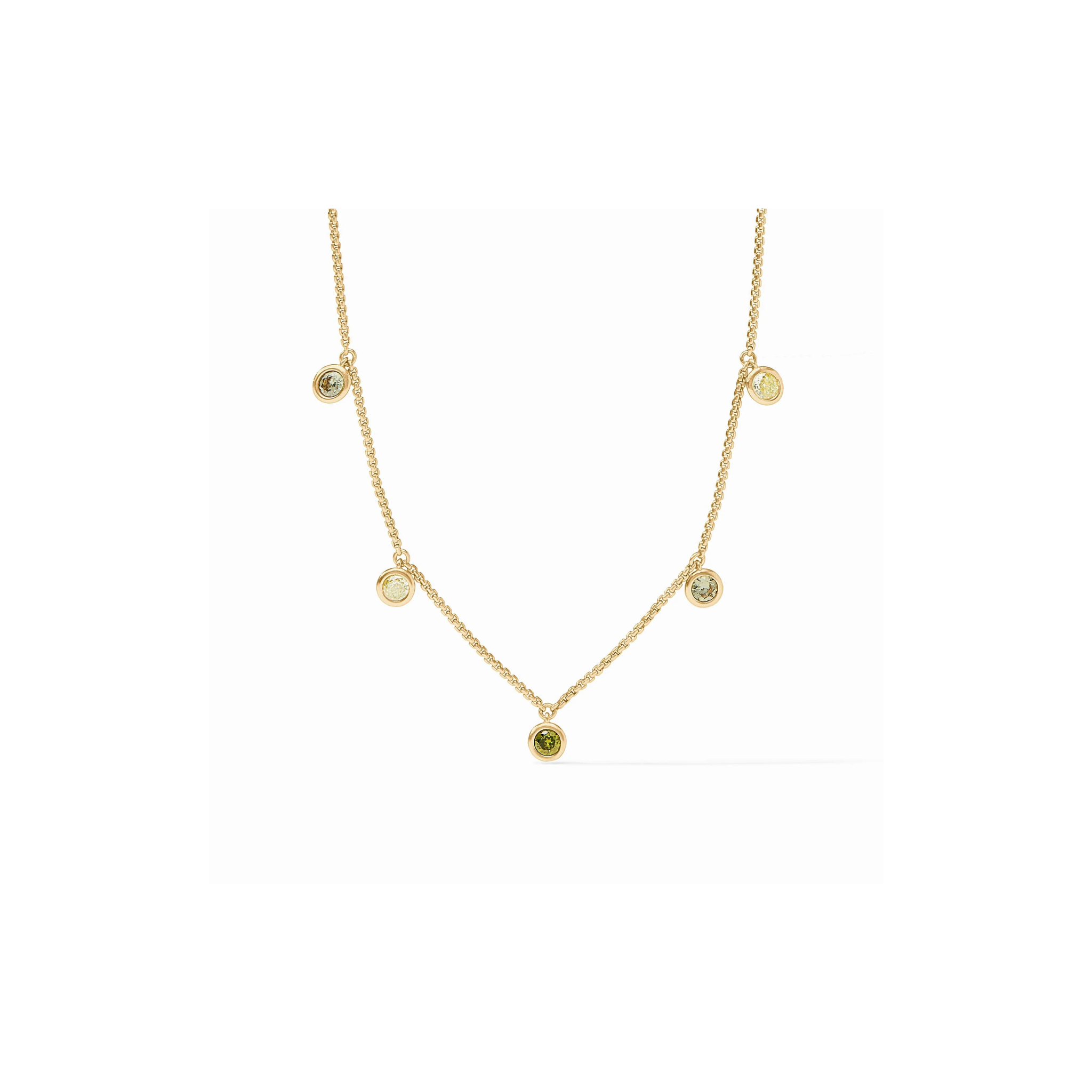 Rainbow Delicate Charm Necklace-Shades of Jade (OS)