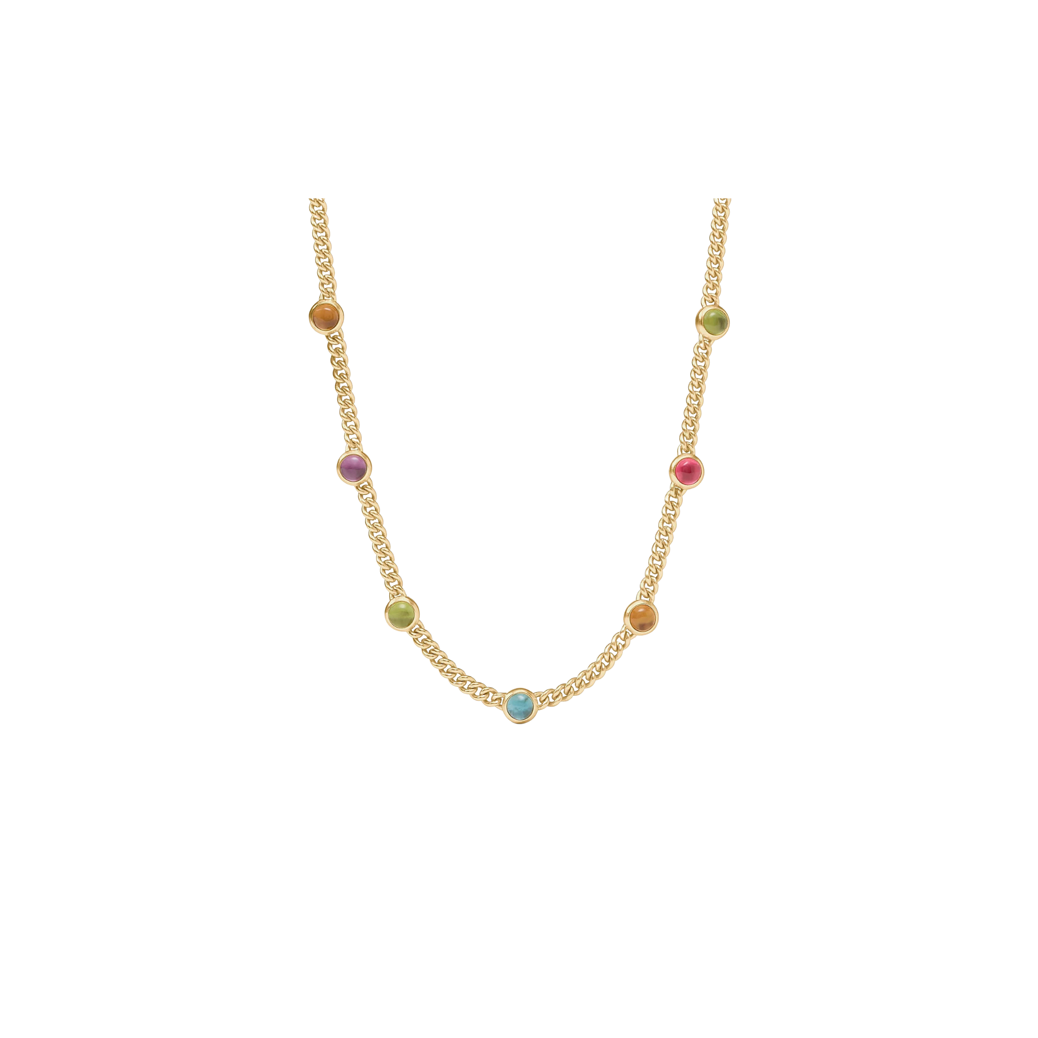 Dolce Delicate Station Necklace-Iridescent Multi Stone (OS)