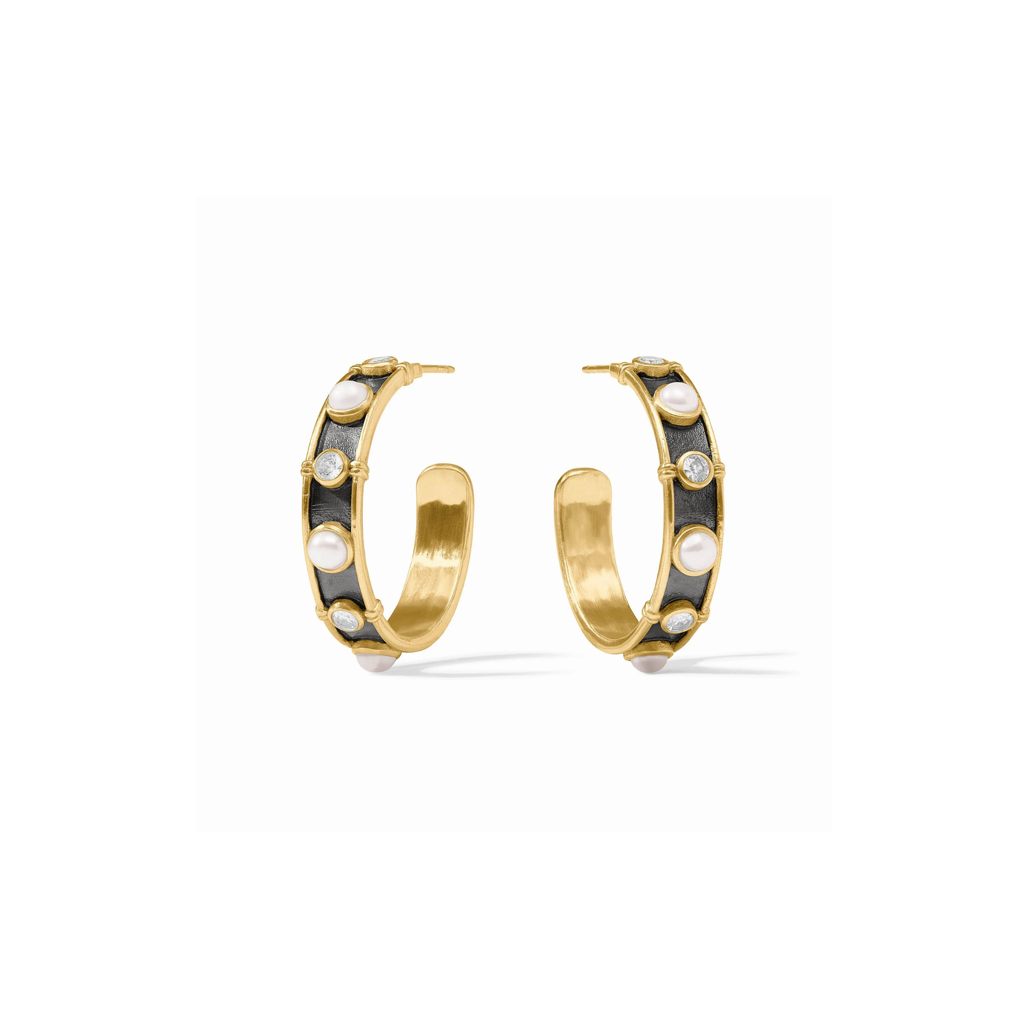 Tribeca Hoop Earring-Pearl (Med)