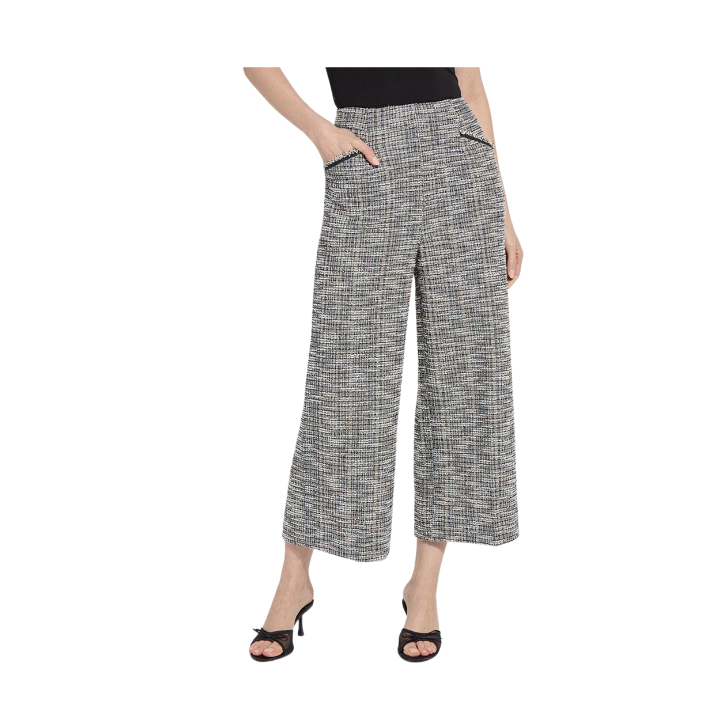 Lysse Charlotte Ankle St Tweed Palazzo Pant -Multi