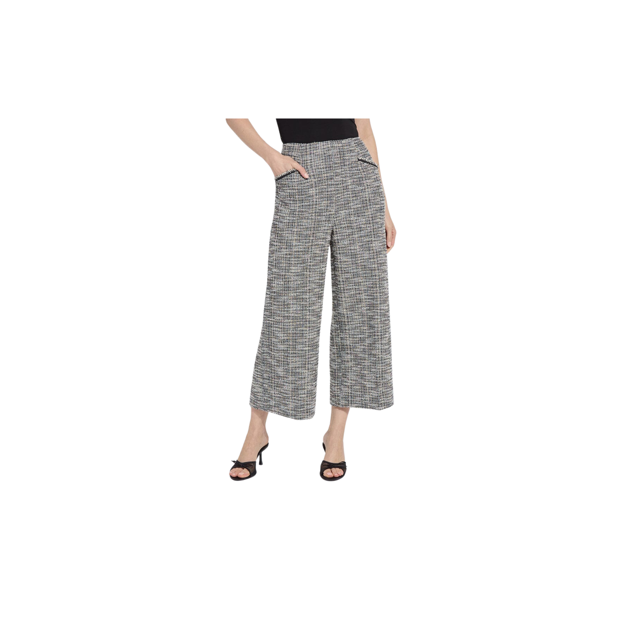 Charlotte Ankle St Tweed Palazzo Pant -Multi