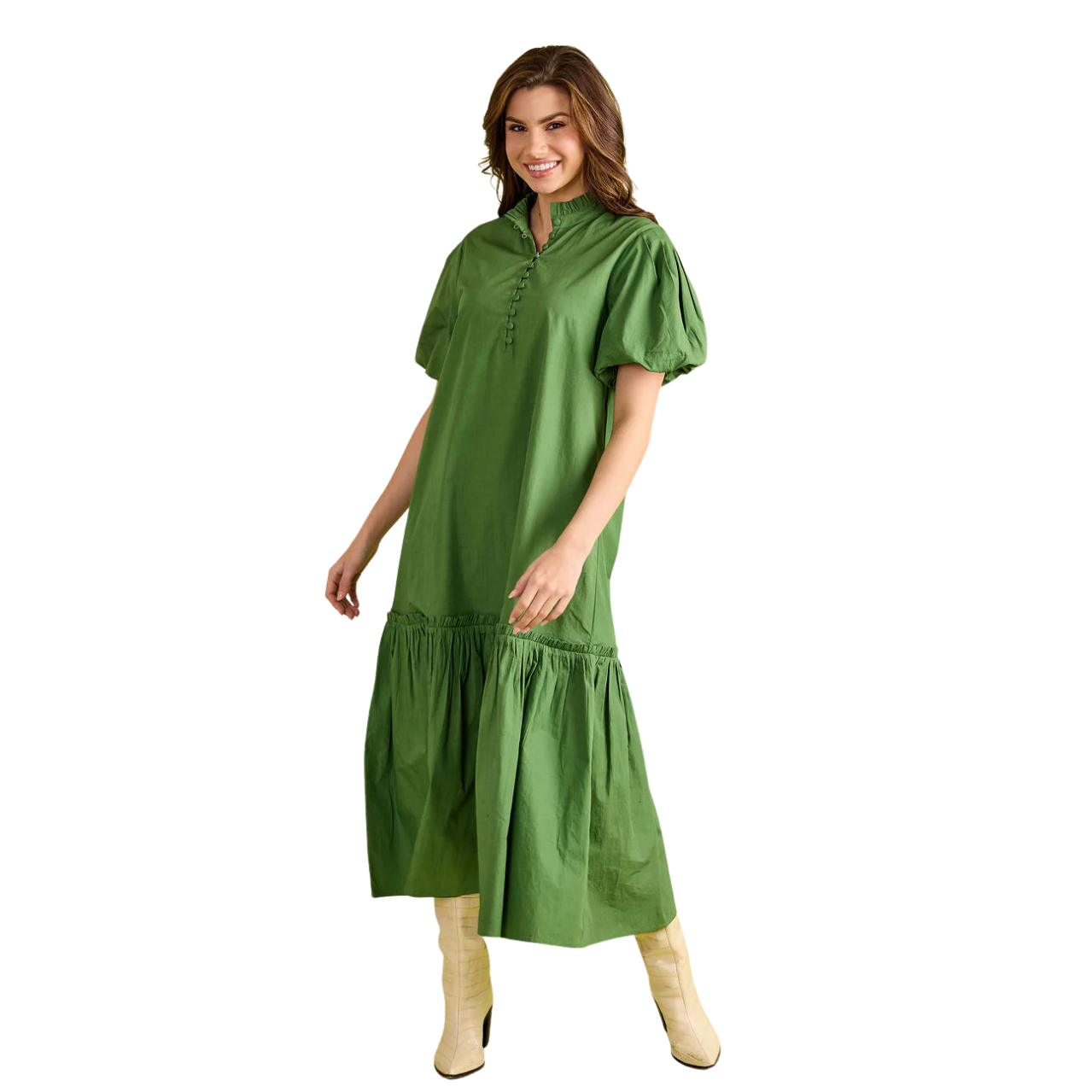 Double A Carly Dress-Boxwood