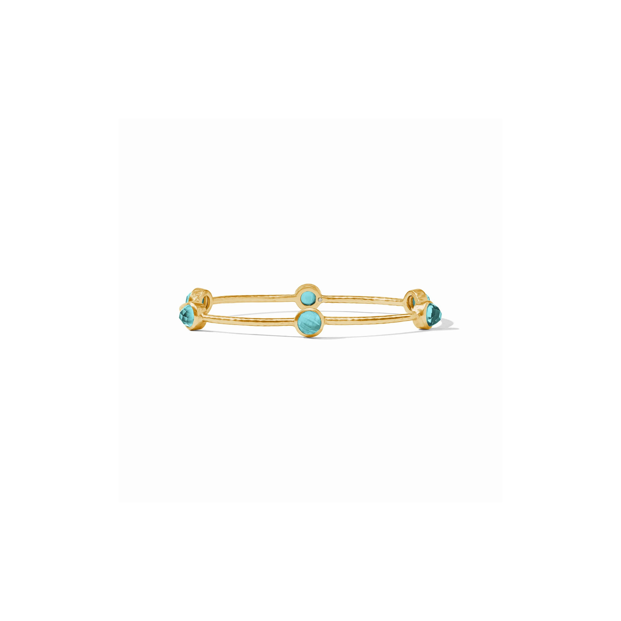 Milano Luxe Bangle-Iridescent Bahamian Blue/Gold (M)