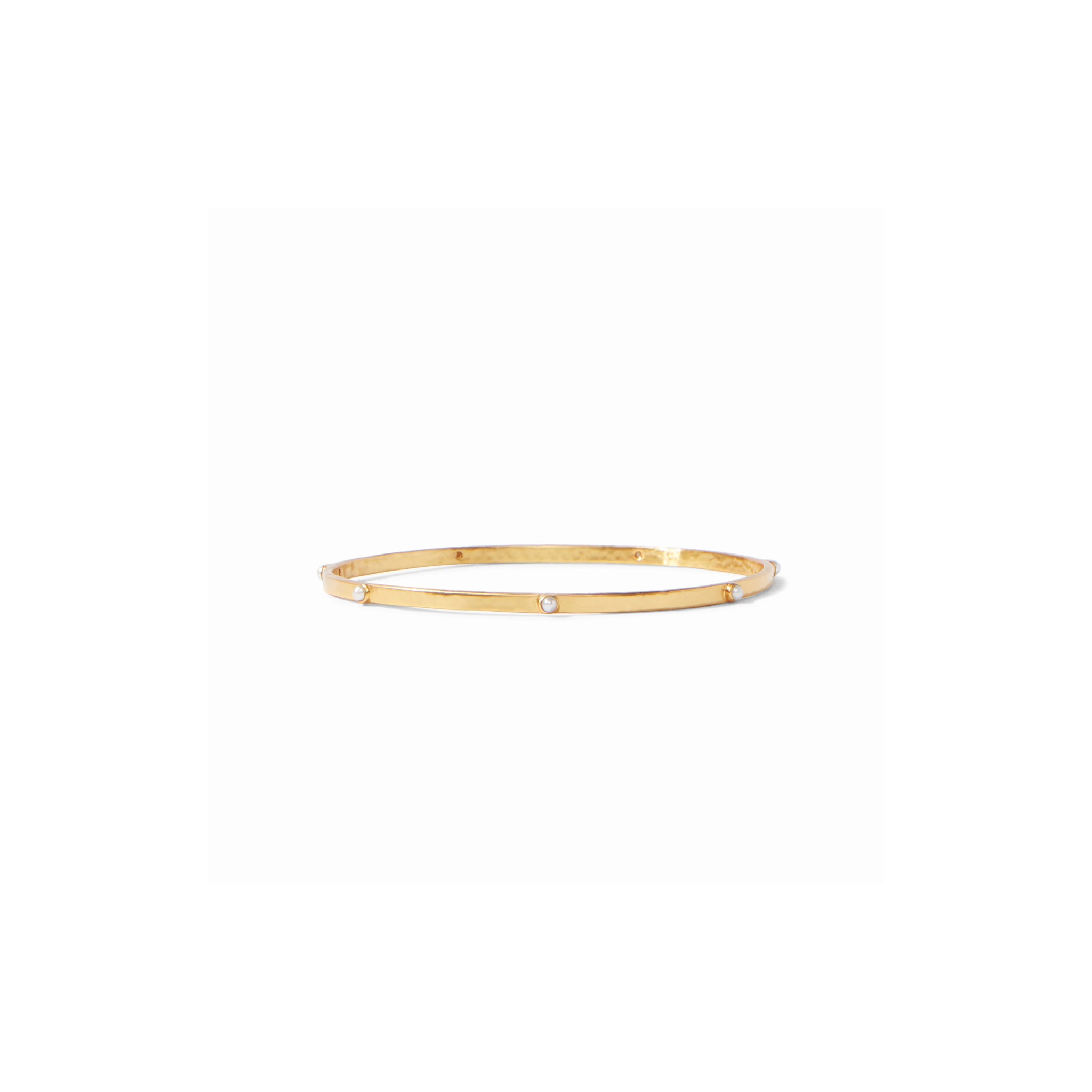 Crescent Stone Bangle-Pearl/Gold (M)