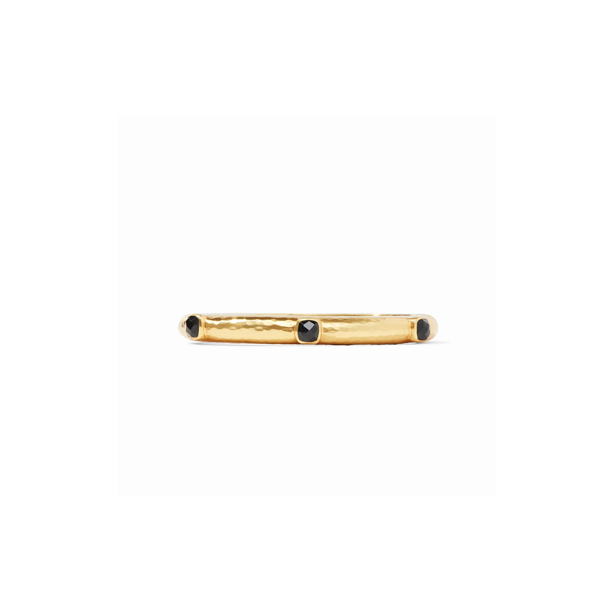 Catalina Stone Hinge Bangle -Obsidian Black