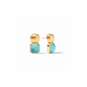 Catalina Earring -Iridescent Bahamian Blue/Gold