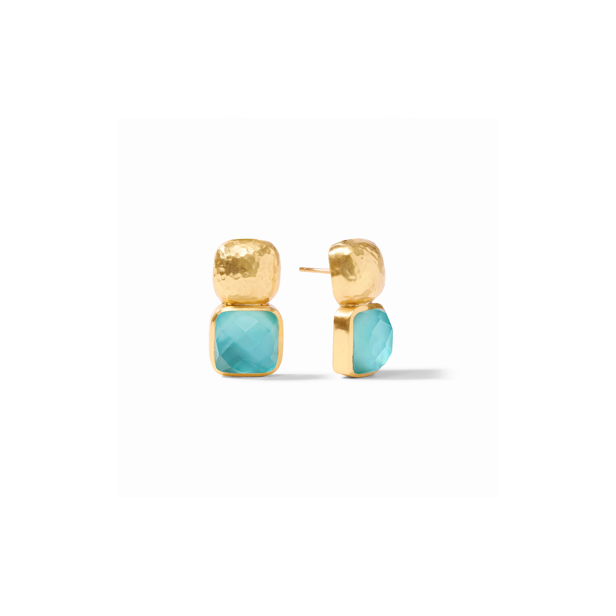 Catalina Earring -Iridescent Bahamian Blue/Gold