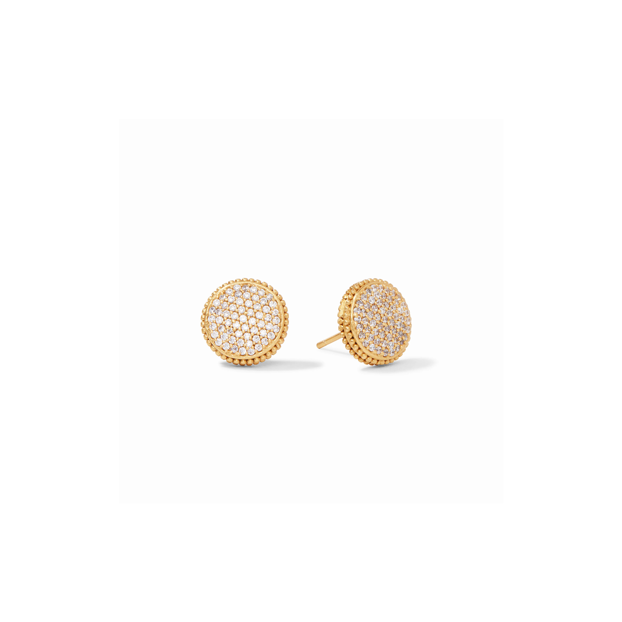 Fleur-de-Lis Stud Pave Earring -Cubic Zirconia