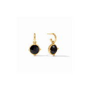 Honeybee Hoop & Charm Earring -Obsidian Black/Gold