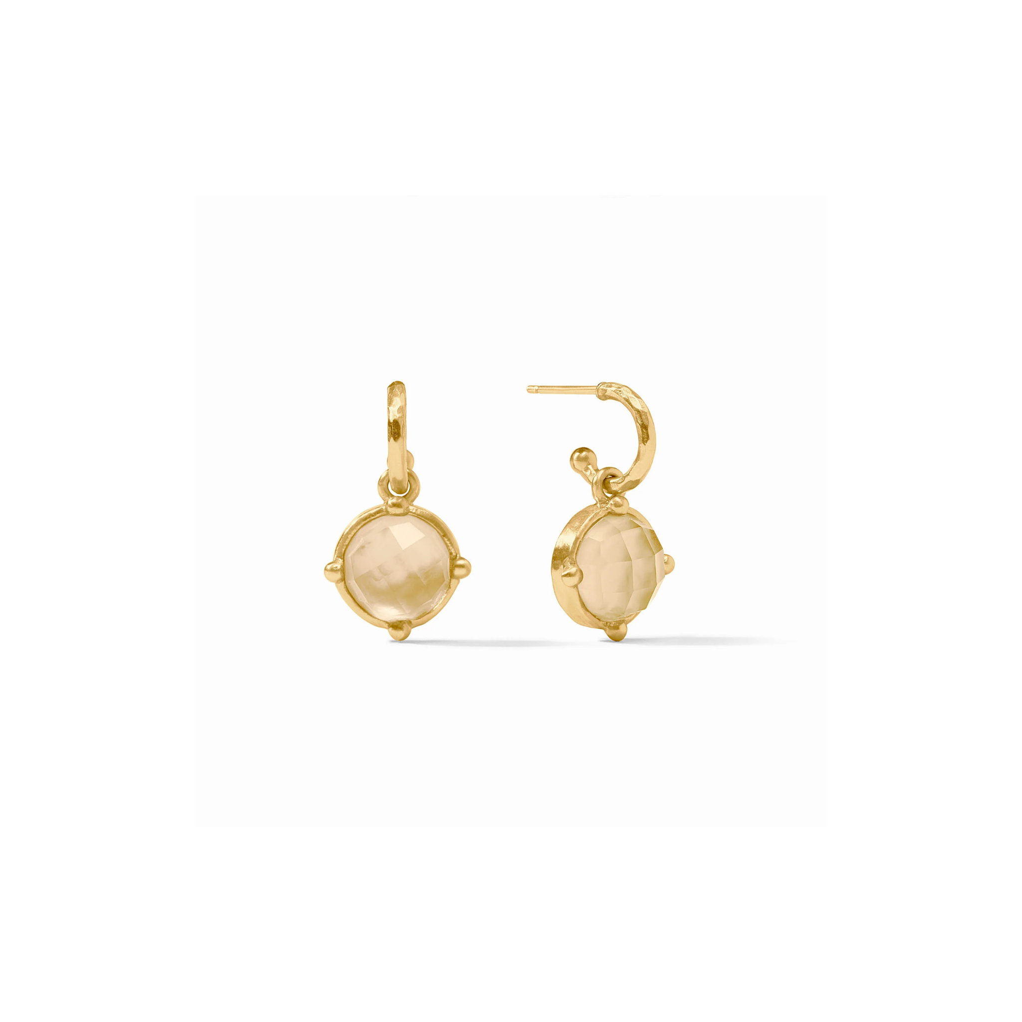 Honeybee Hoop & Charm Earring -Iridescent Champagne/Gold