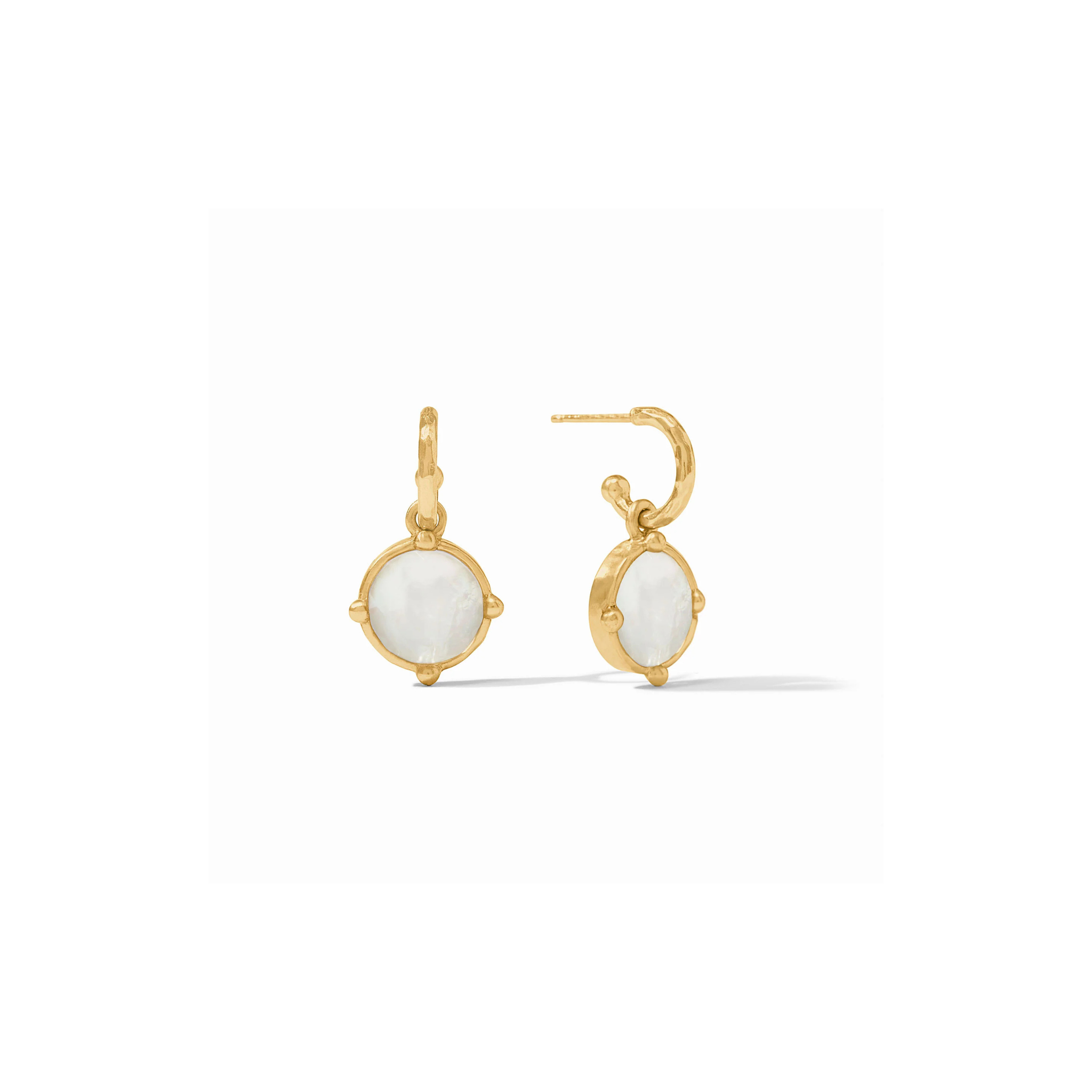 Honeybee Hoop & Charm Earring -Pearl/Gold