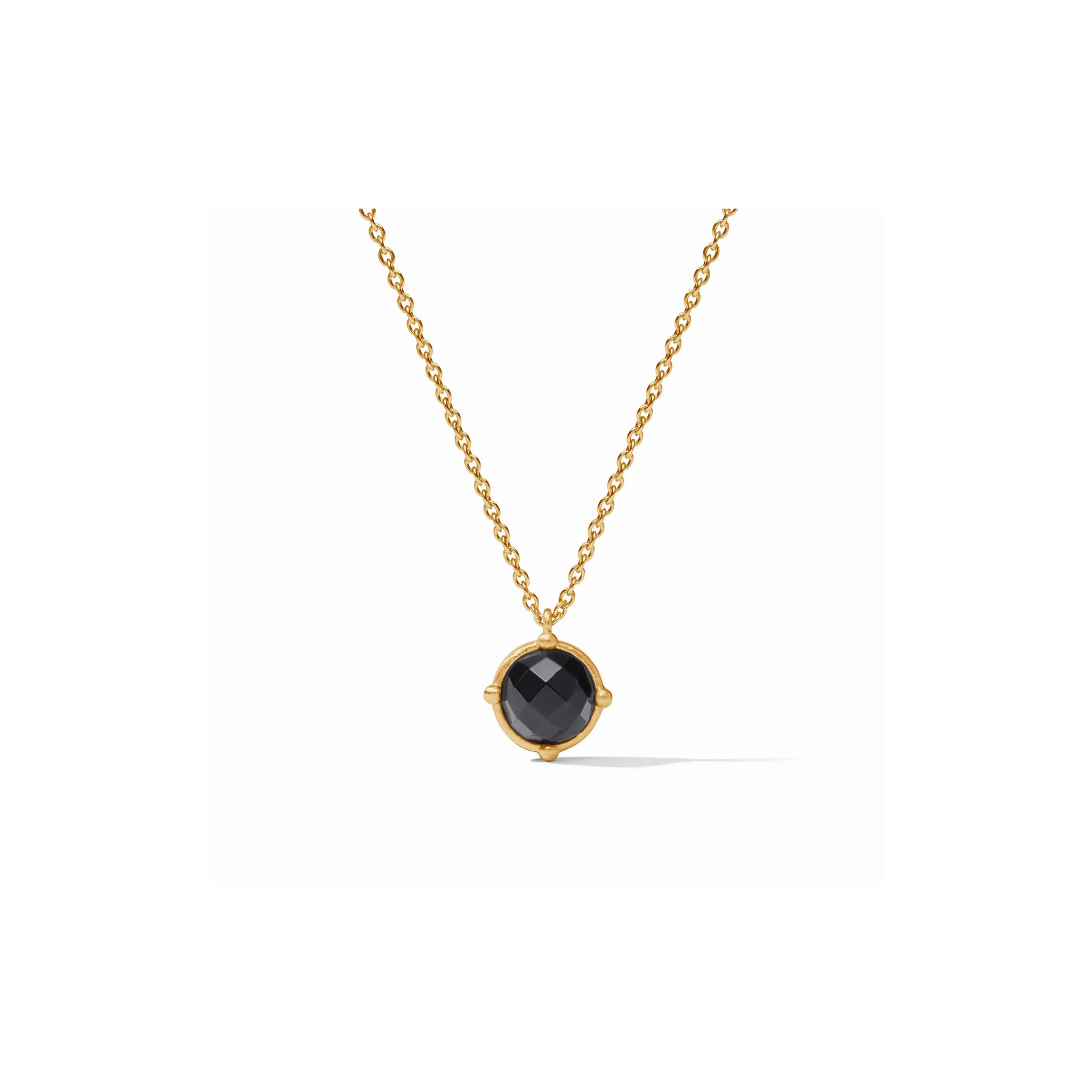 Honeybee Solitaire Necklace -Obsidian Black/Gold