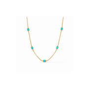 Hydra Delicate Station Necklace -Turquoise Blue/Gold
