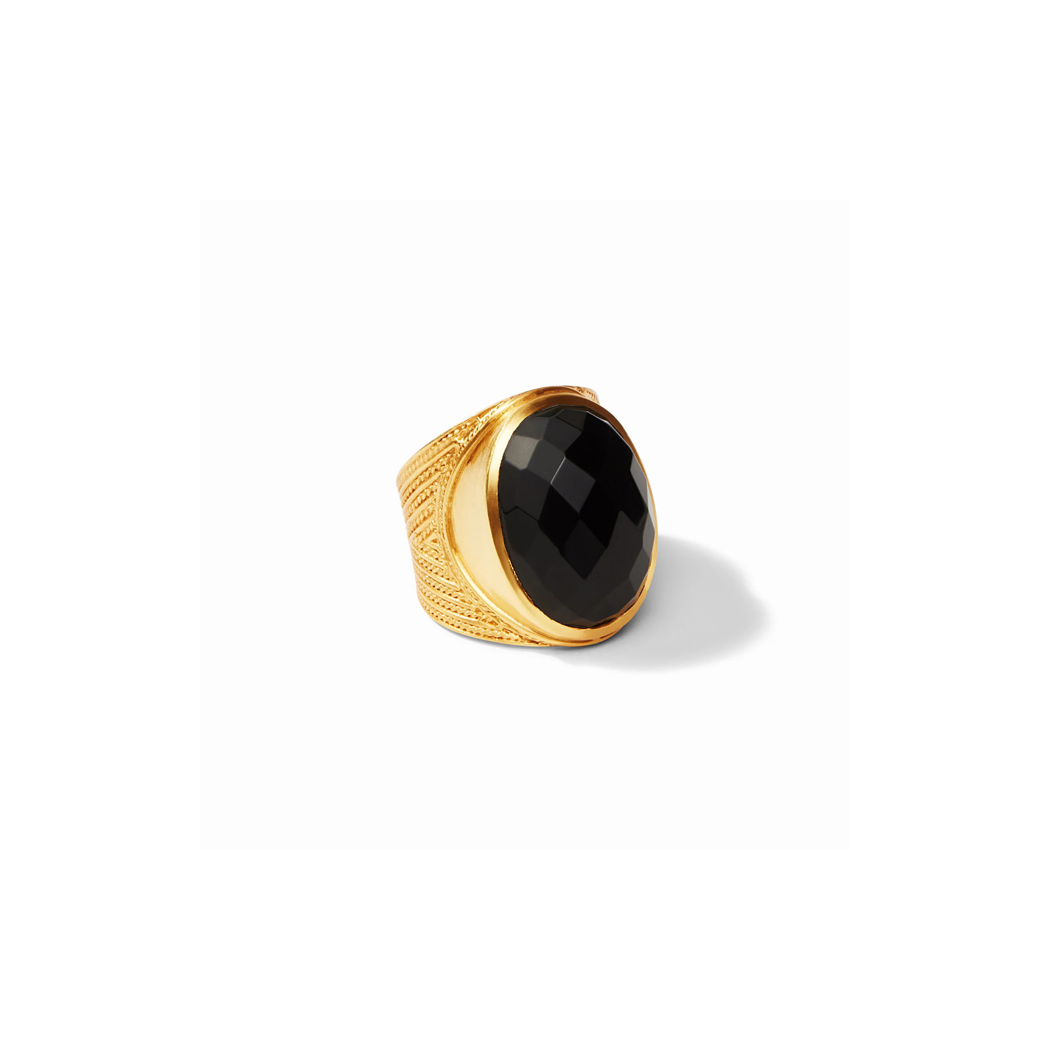 Verona Statement Ring -Obsidian Black/Gold (size 8)