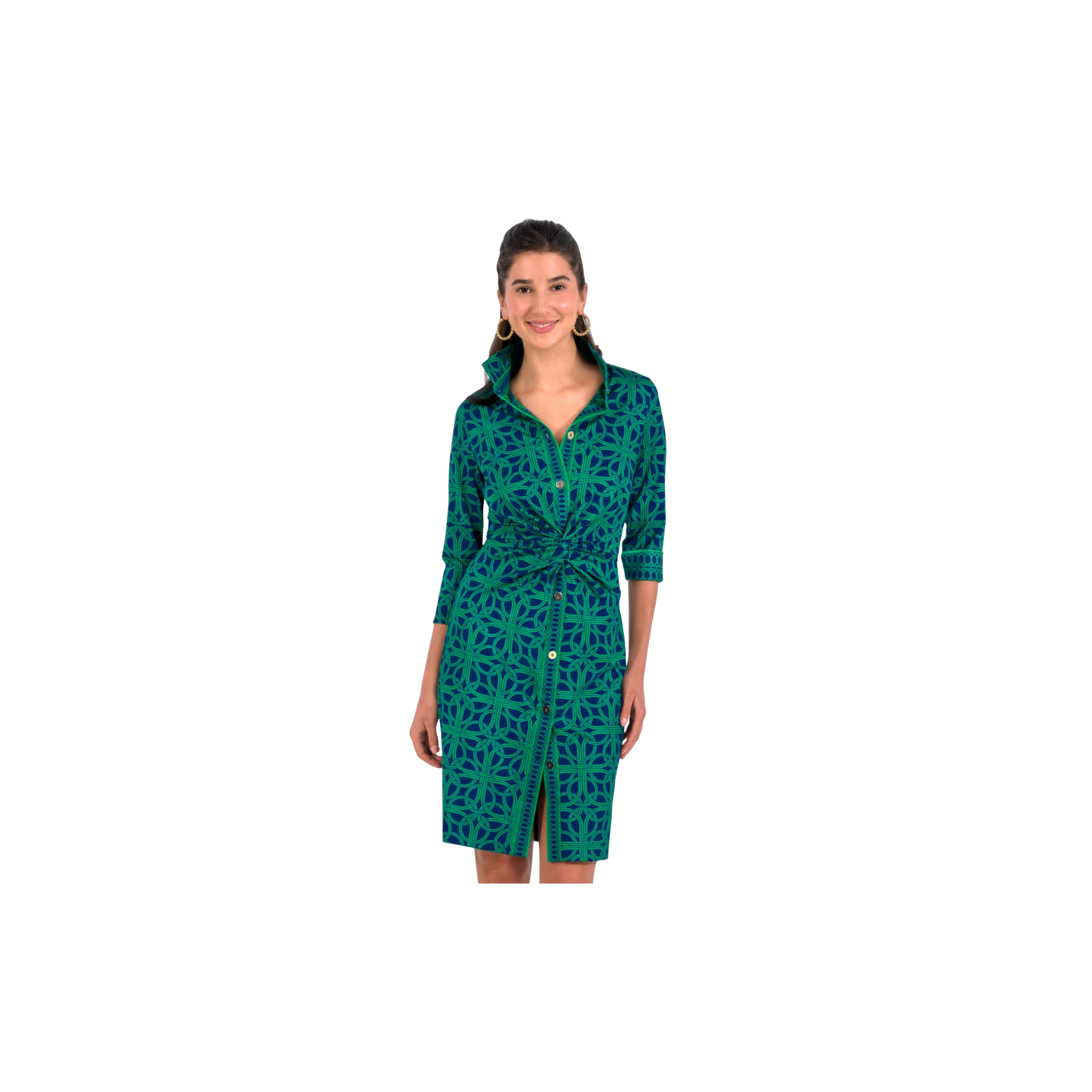 Twist & Shout Dress -Ring Toss Navy/Kelly