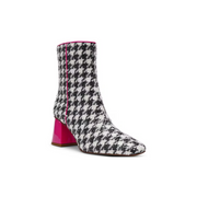Stevie Houndstooth Embellished Block Heel Booties