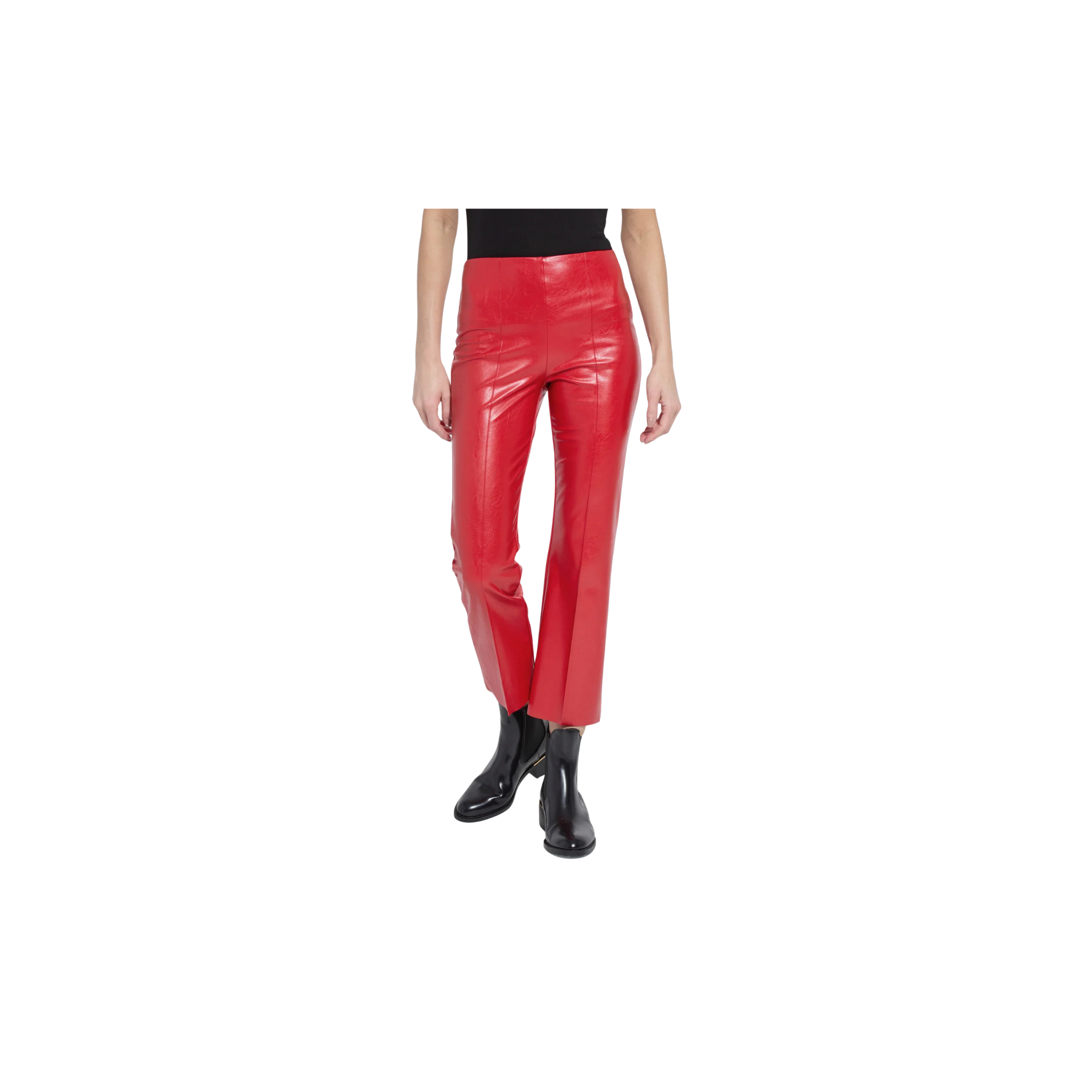 Ankle Elysse Vegan Leather Pant -Extra Ordinary Red