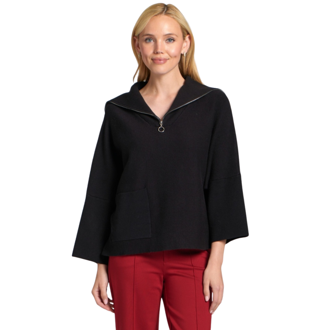 APNY Half Zip Pullover -Black