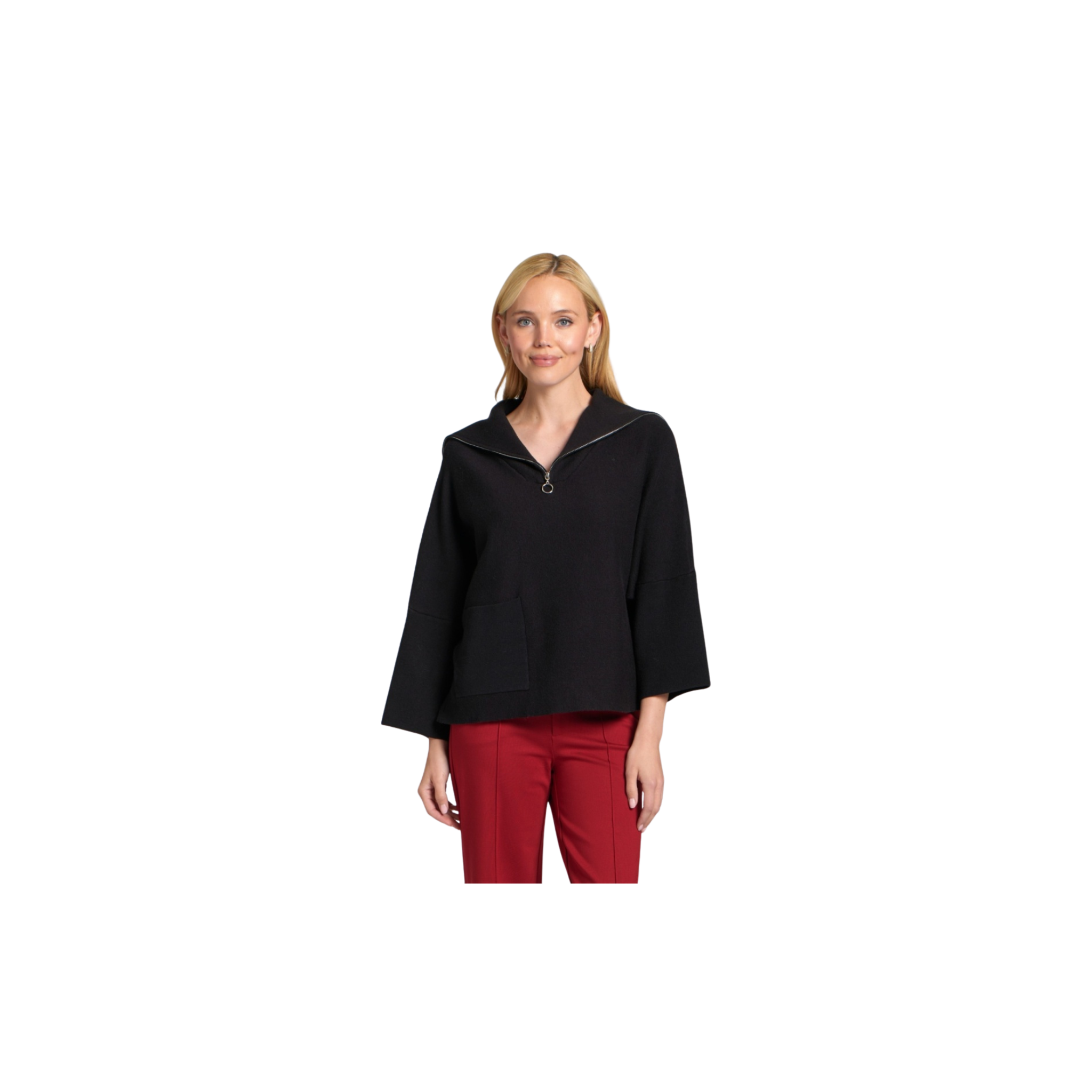 APNY Half Zip Pullover -Black