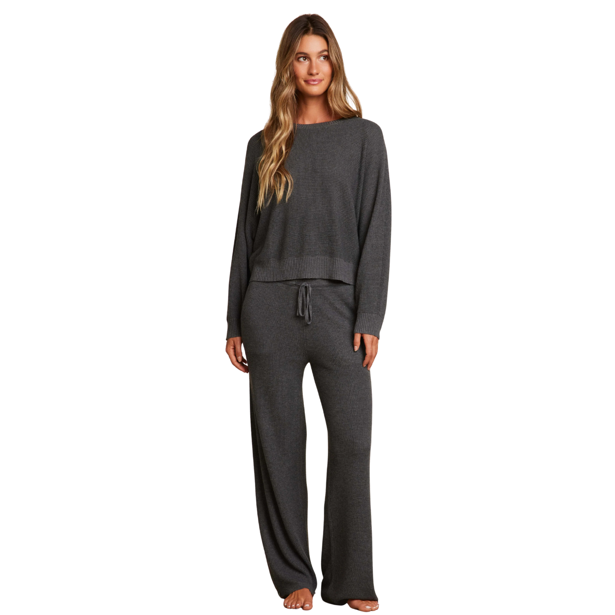 Barefoot Dreams Luxeblend Waffle Knit Pullover -Anchor