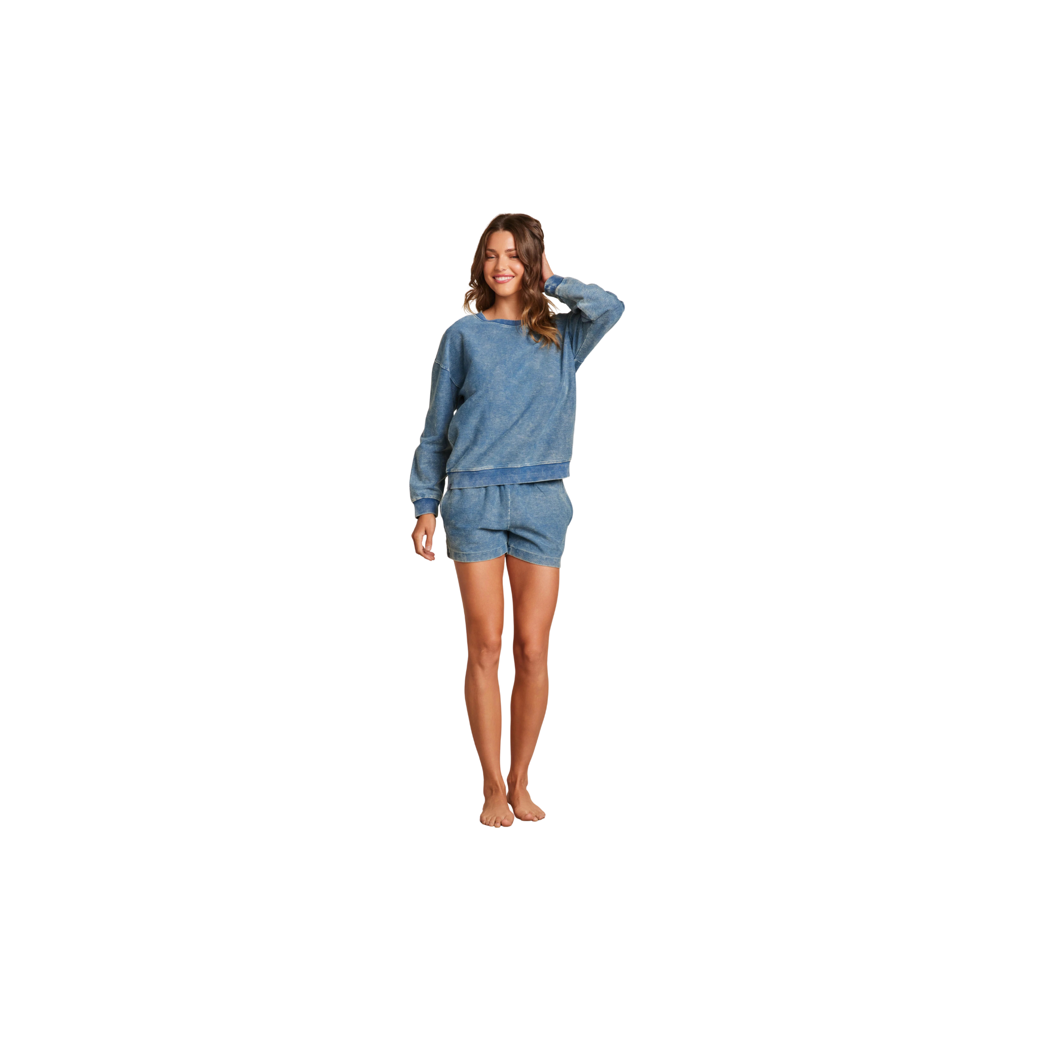 Barefoot Dreams Knit Pullover -Indigo Lt. Wash