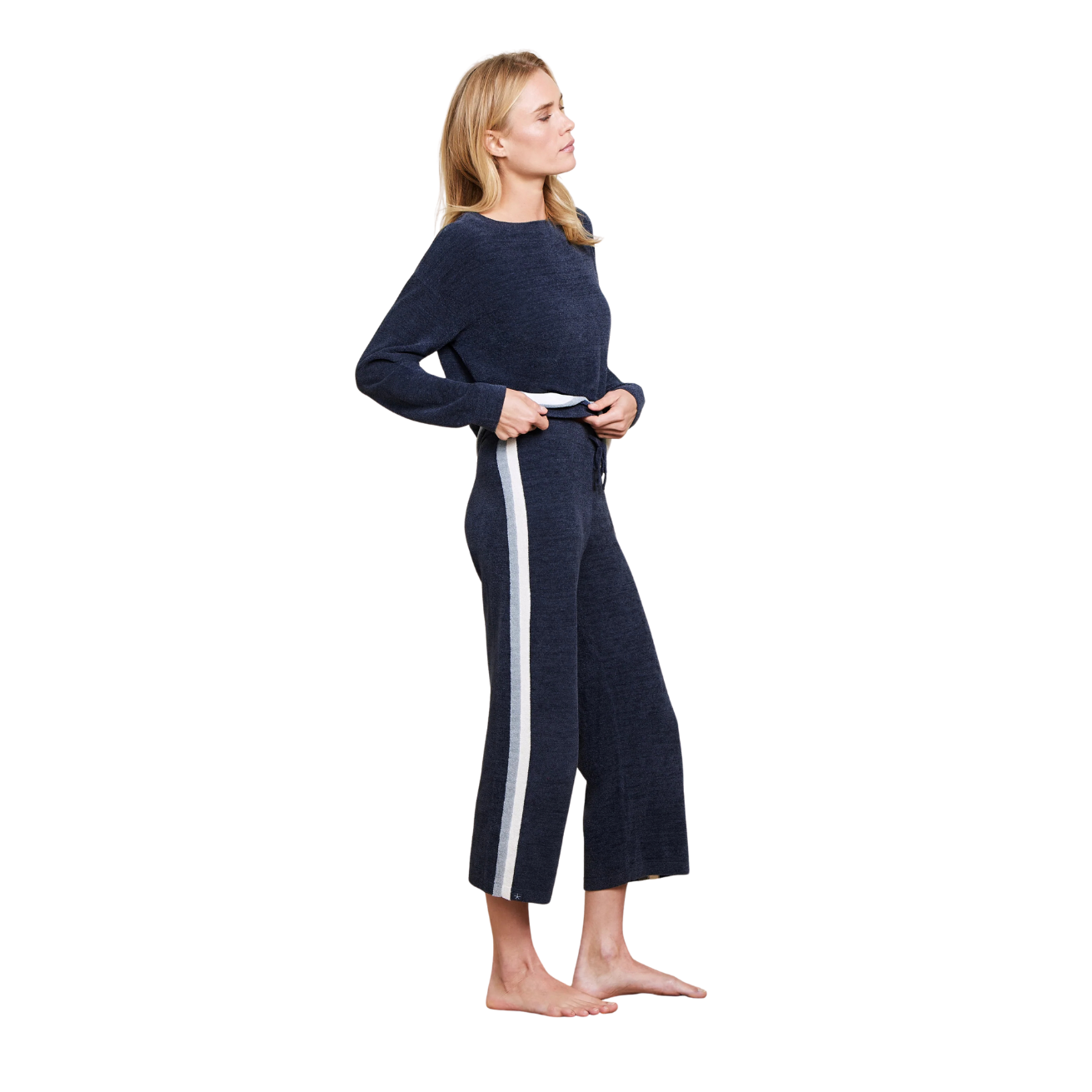 Barefoot Dreams CozyChic Ultra Lite Multi Stripe Wide Leg Pant -Indigo Multi
