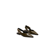 Shay Pointed-toe Slingback Ballet Flat -Olive Leather