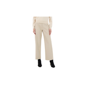 Gabby Isabella Faux Leather Straight Leg Pant -Sand